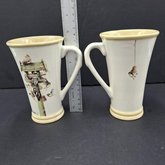 Marjolein Bastin Nature's Sketchbook Mug Coffee Cup Birds & Birdhouse Set of 2 - Picture 3 of 9